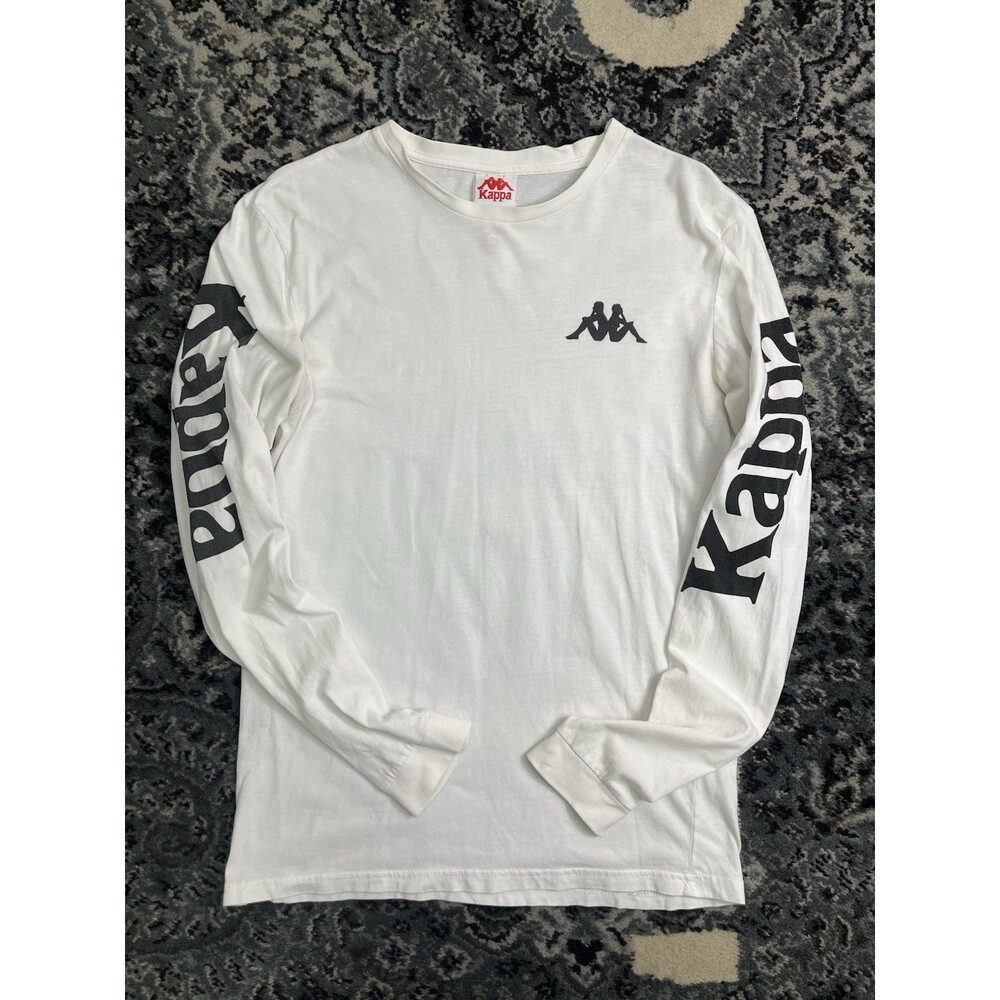 Kappa Authentic Ruiz Logo Spell-On Long Sleeve T-Shirt Crew Neck White Men's M